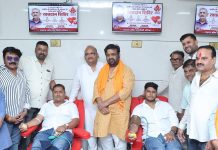 समाजसेवी मांगीलाल सारस्वत की स्मृति में 55 यूनिट रक्तदान